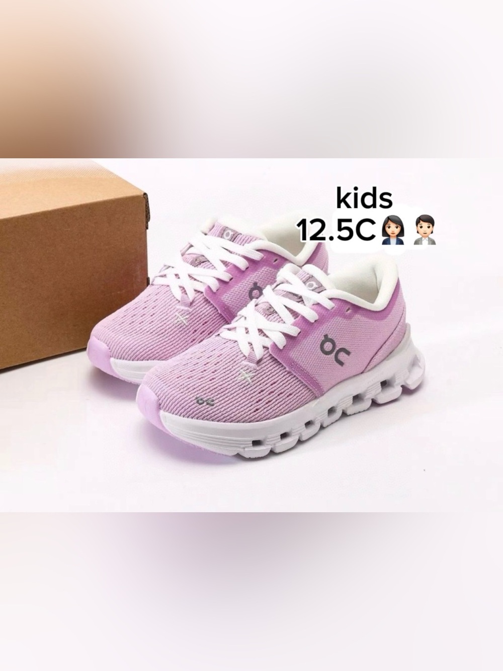 On Running Kids' Cloud X4 purple & white Running Shoes ideals brand wear (12.5C)